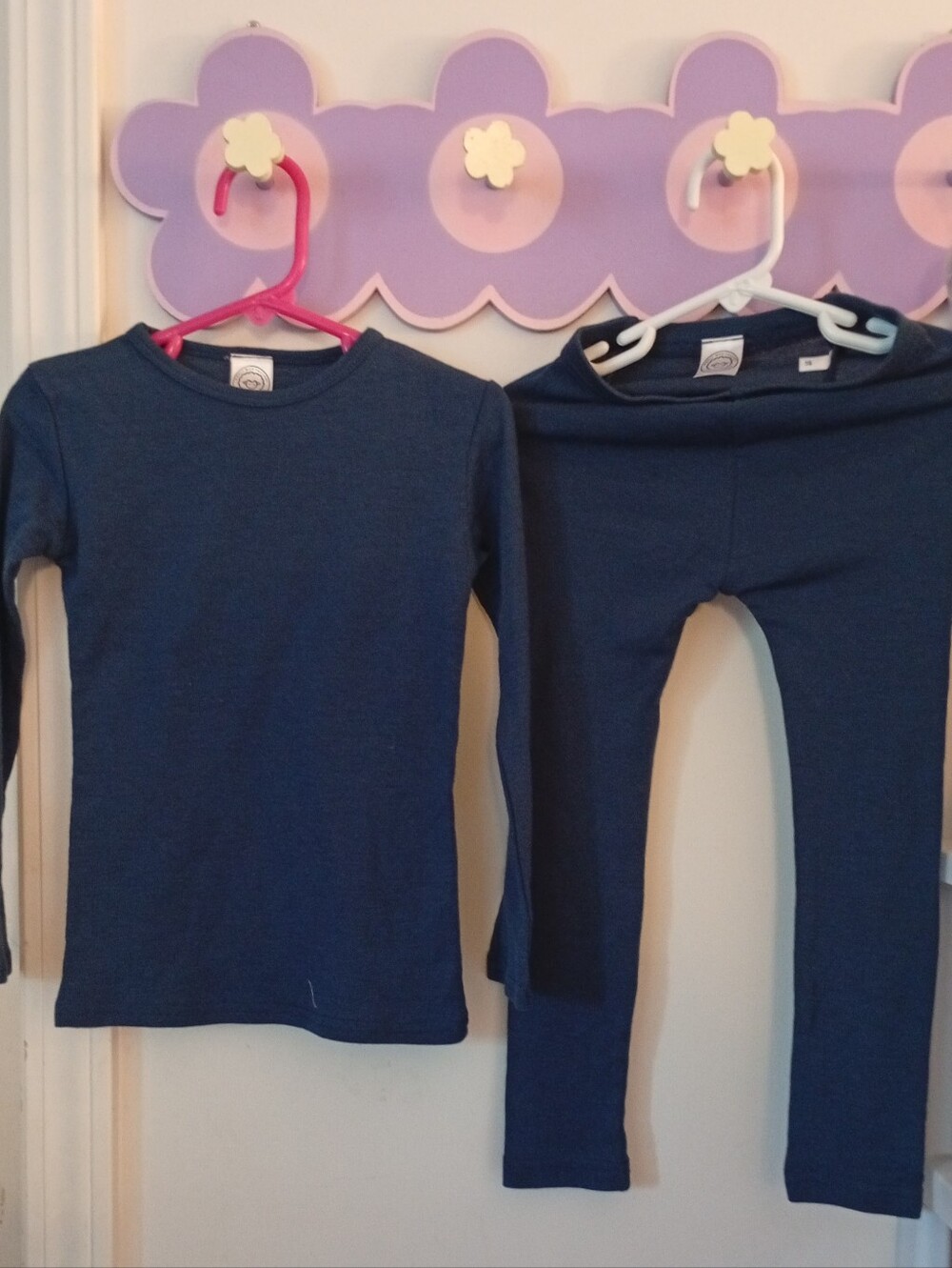 100% Merino soft wool Kids baselayer Set - Navy size 3T (Per Set)